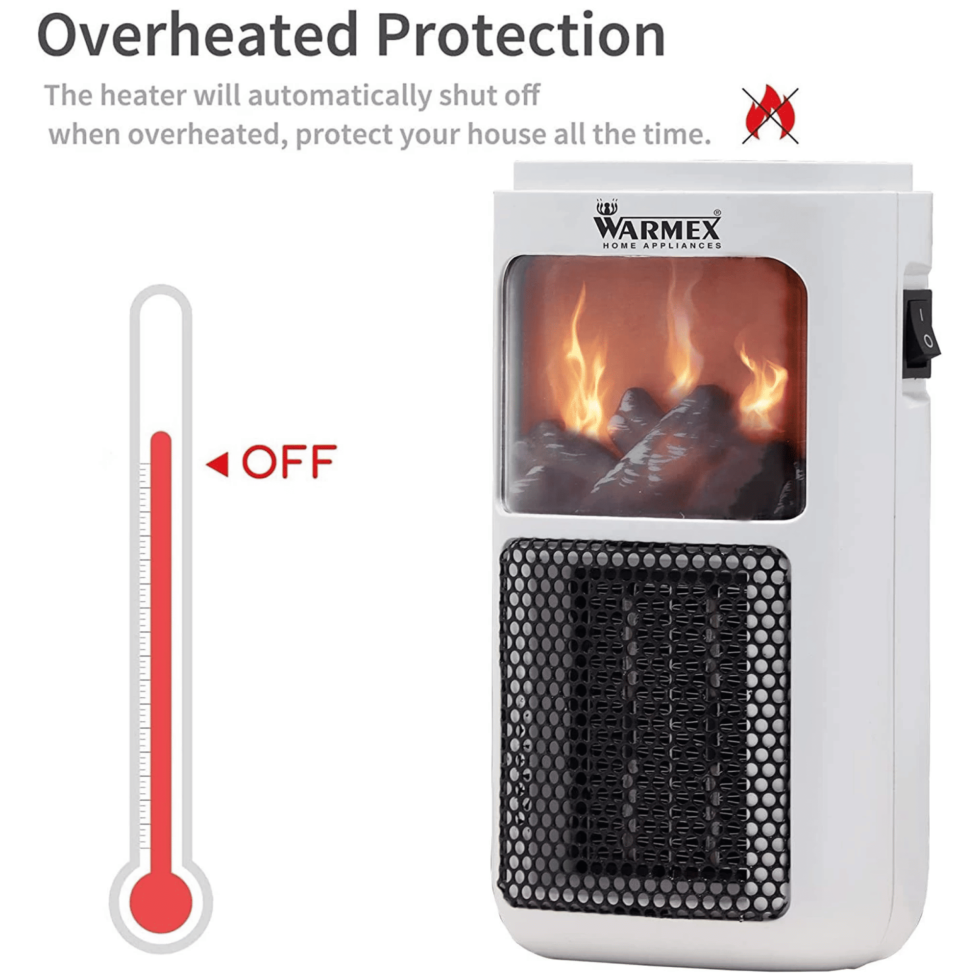 Buy Warmex Mini Bonfire 400 Watts PTC Fan Room Heater (Tip Over Safety